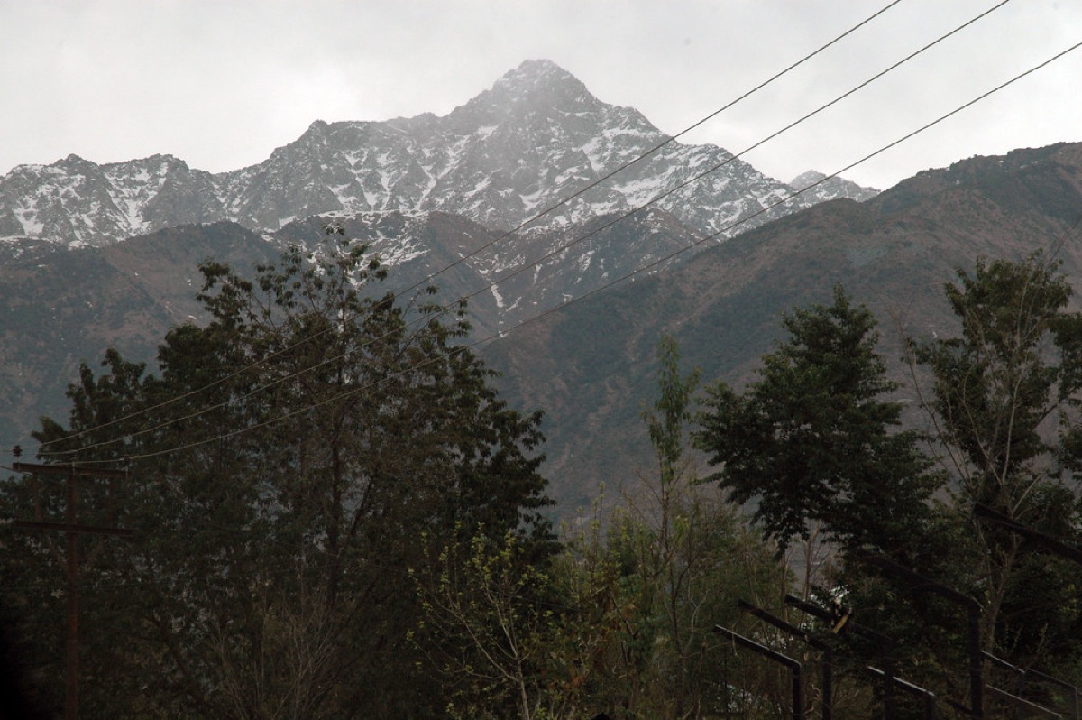 Snowy mountain peak