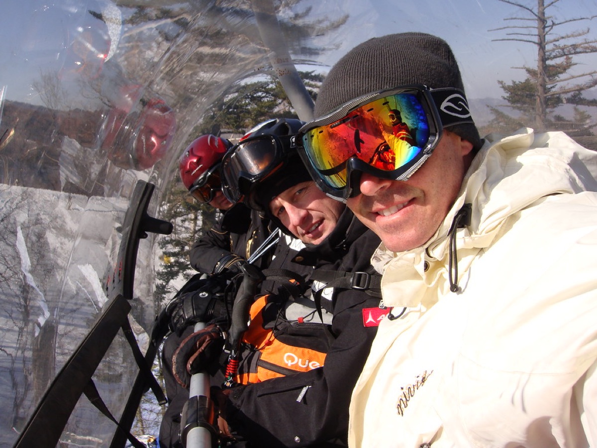 Ski lift with passengers