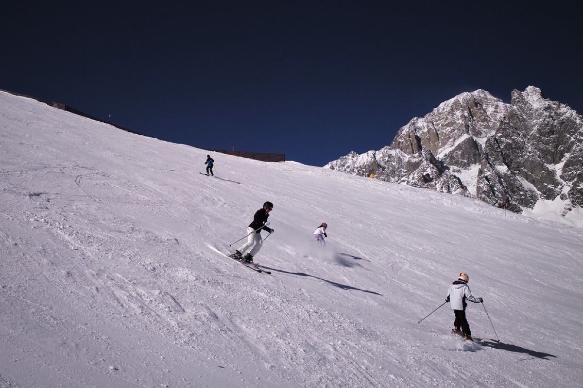 Snowboarder on slope