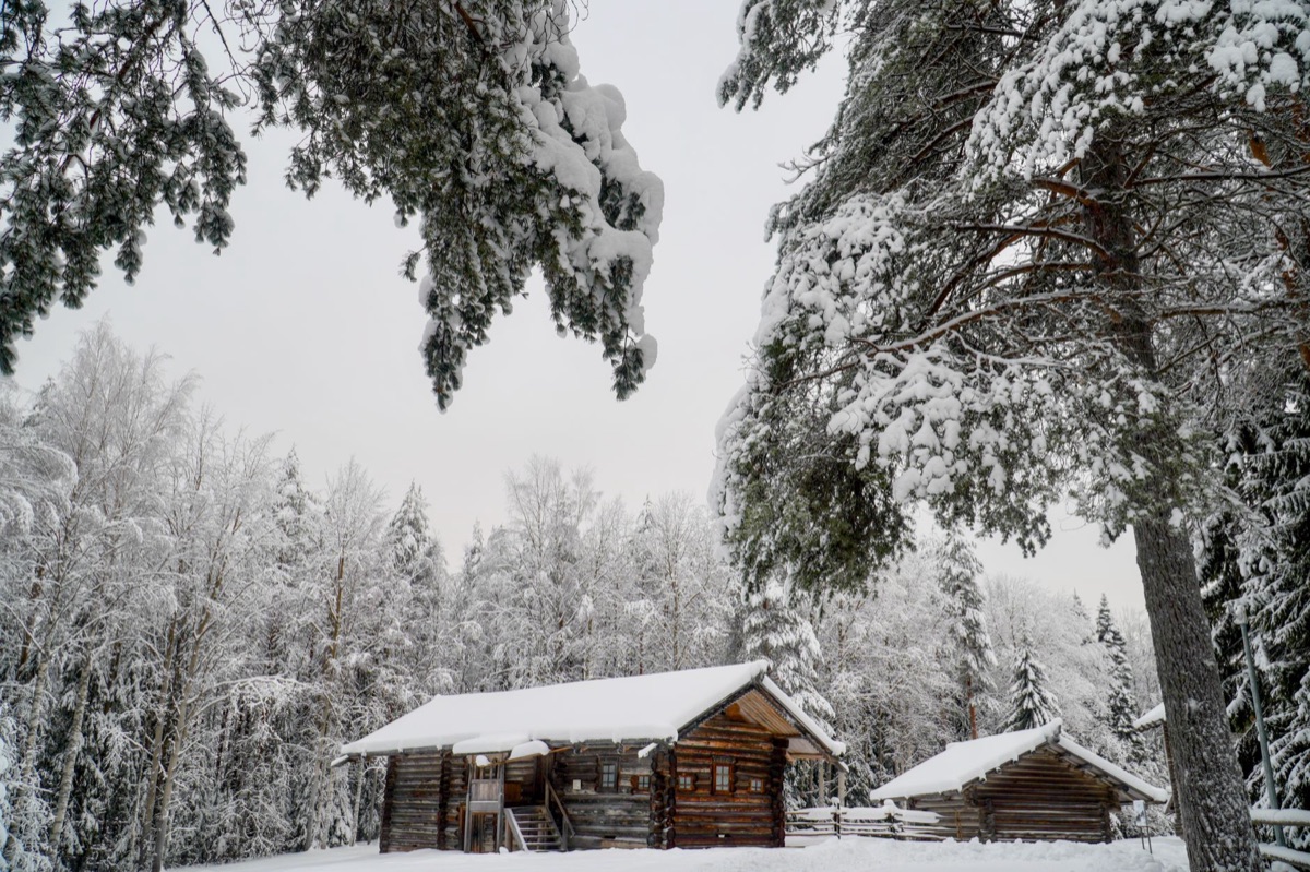 Ainu tradition in snowy landscape
